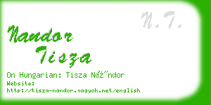 nandor tisza business card